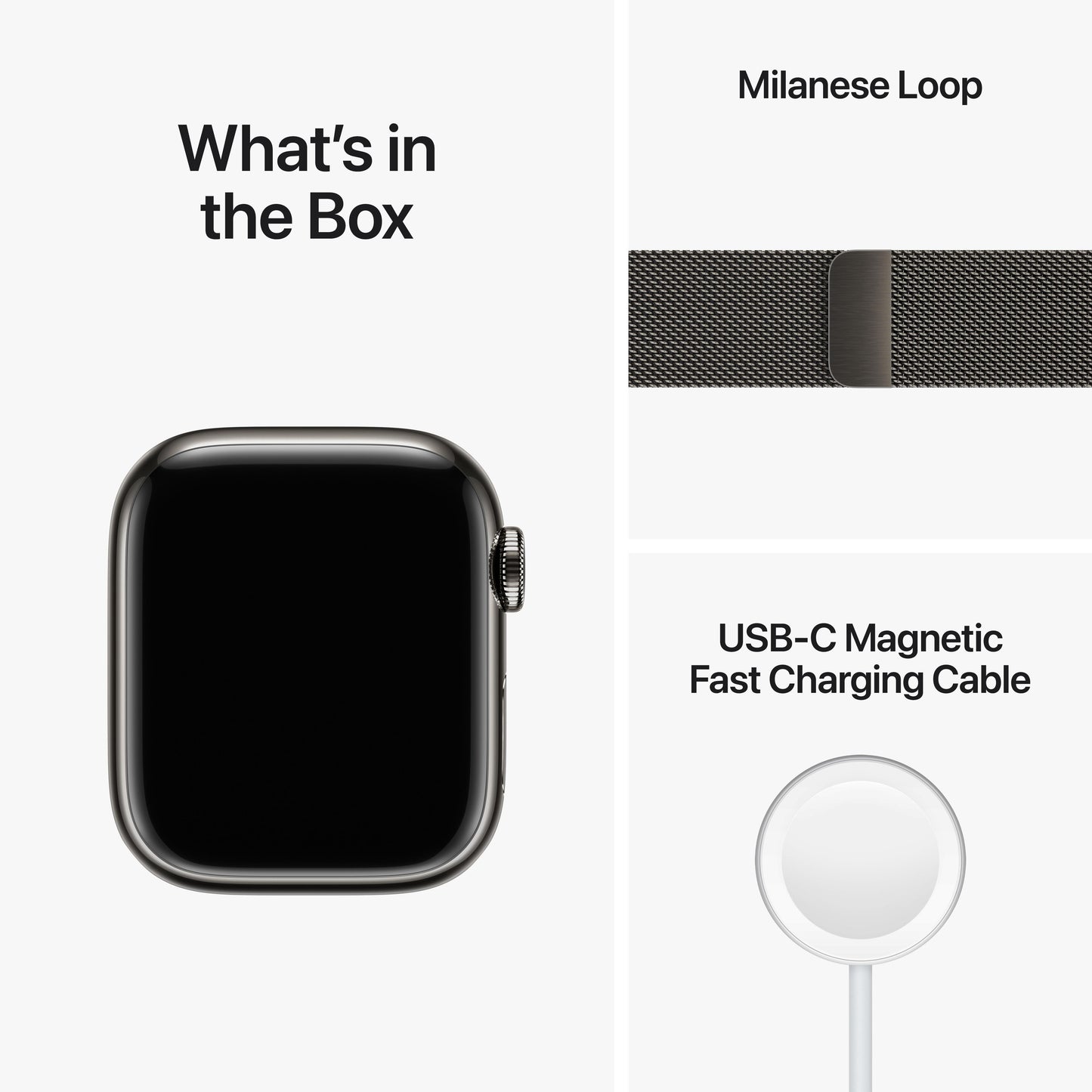 Apple Watch Series 8 GPS + Cellular 41mm Graphite Stainless Steel Case with Graphite Milanese Loop
