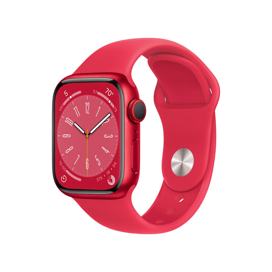 Apple Watch Series 8 GPS + Cellular 41mm (PRODUCT)RED Aluminium Case with (PRODUCT)RED Sport Band - Regular
