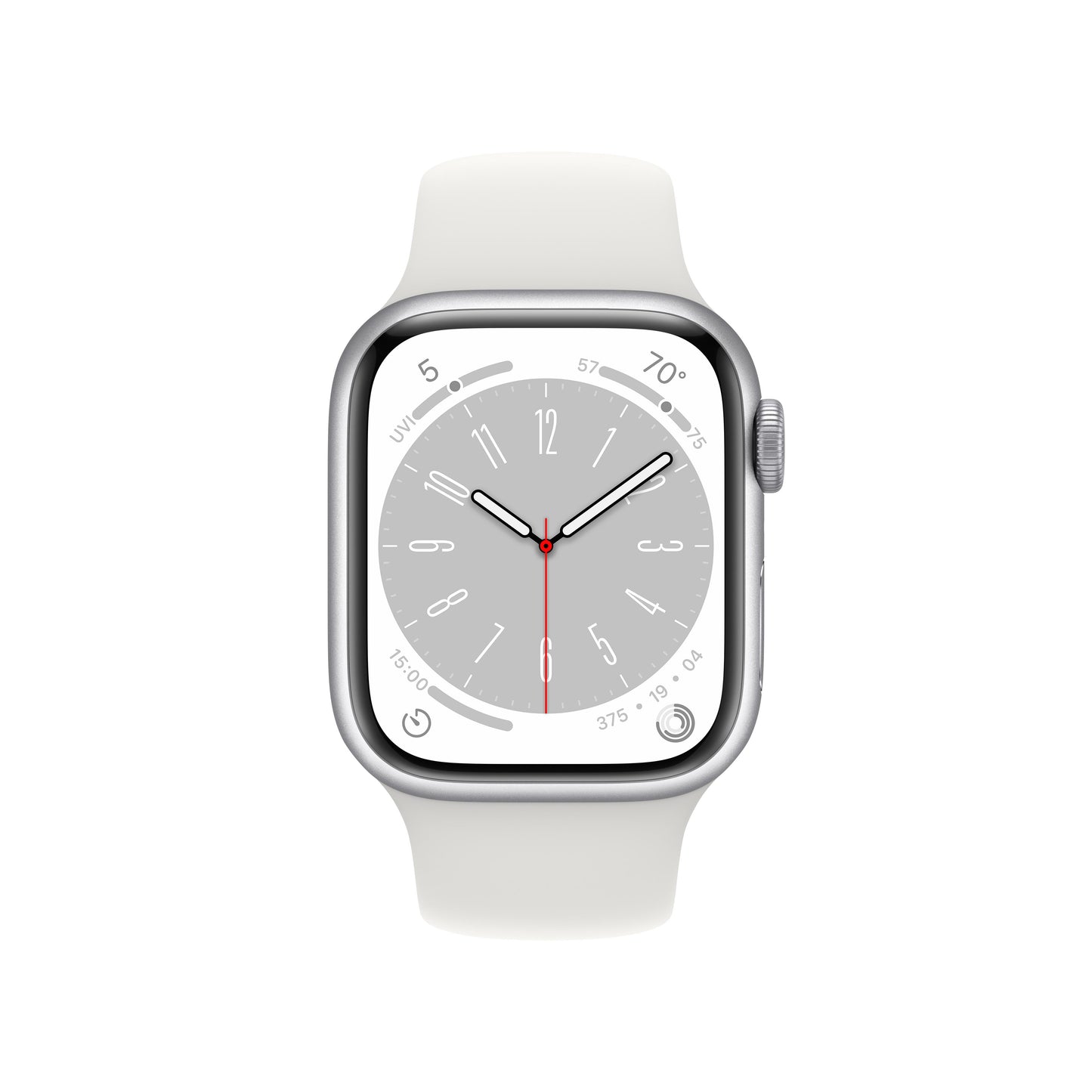 Apple Watch Series 8 GPS + Cellular 41mm Silver Aluminium Case with White Sport Band - Regular