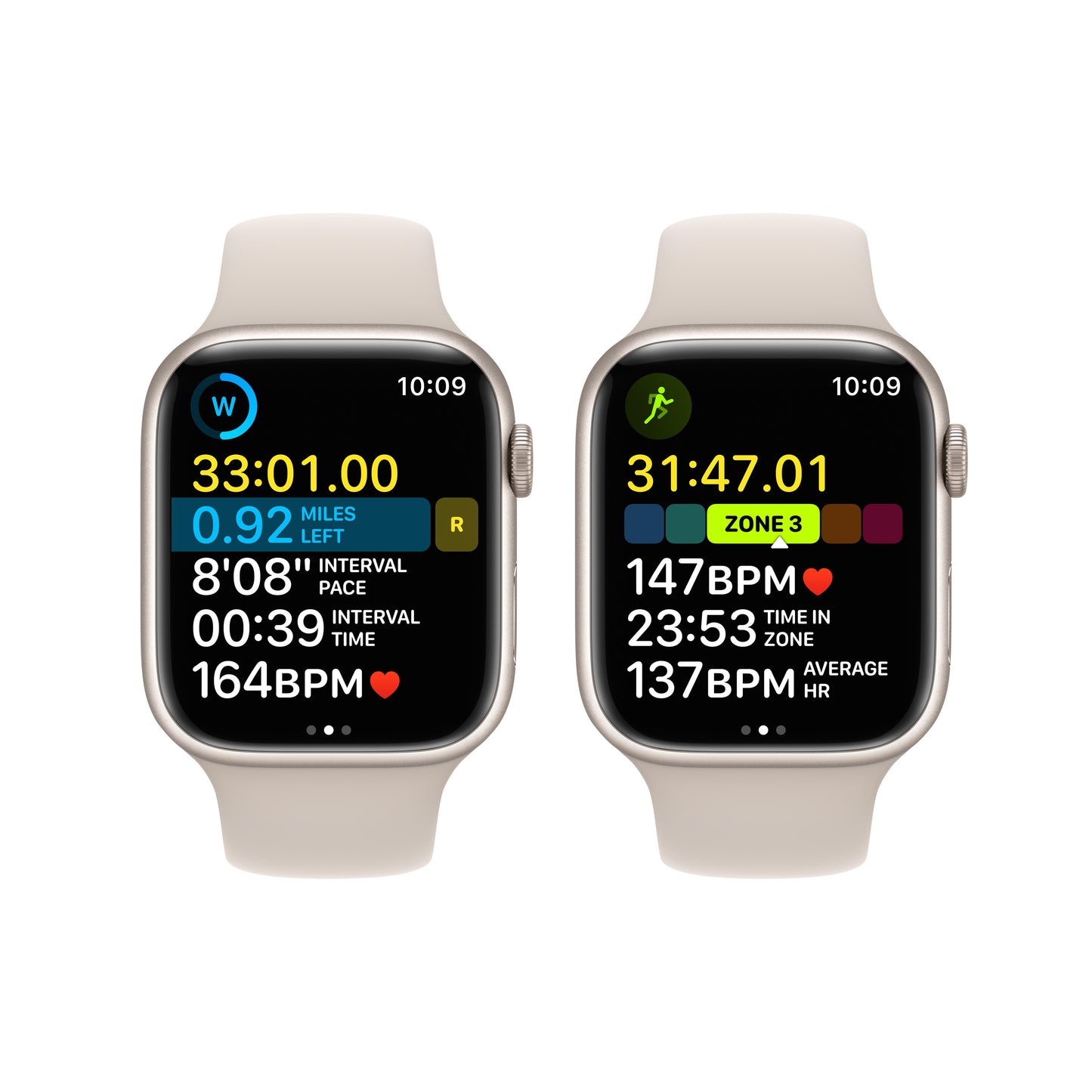 Apple Watch Series 8 GPS + Cellular 45mm Starlight Aluminium Case with Starlight Sport Band - Regular
