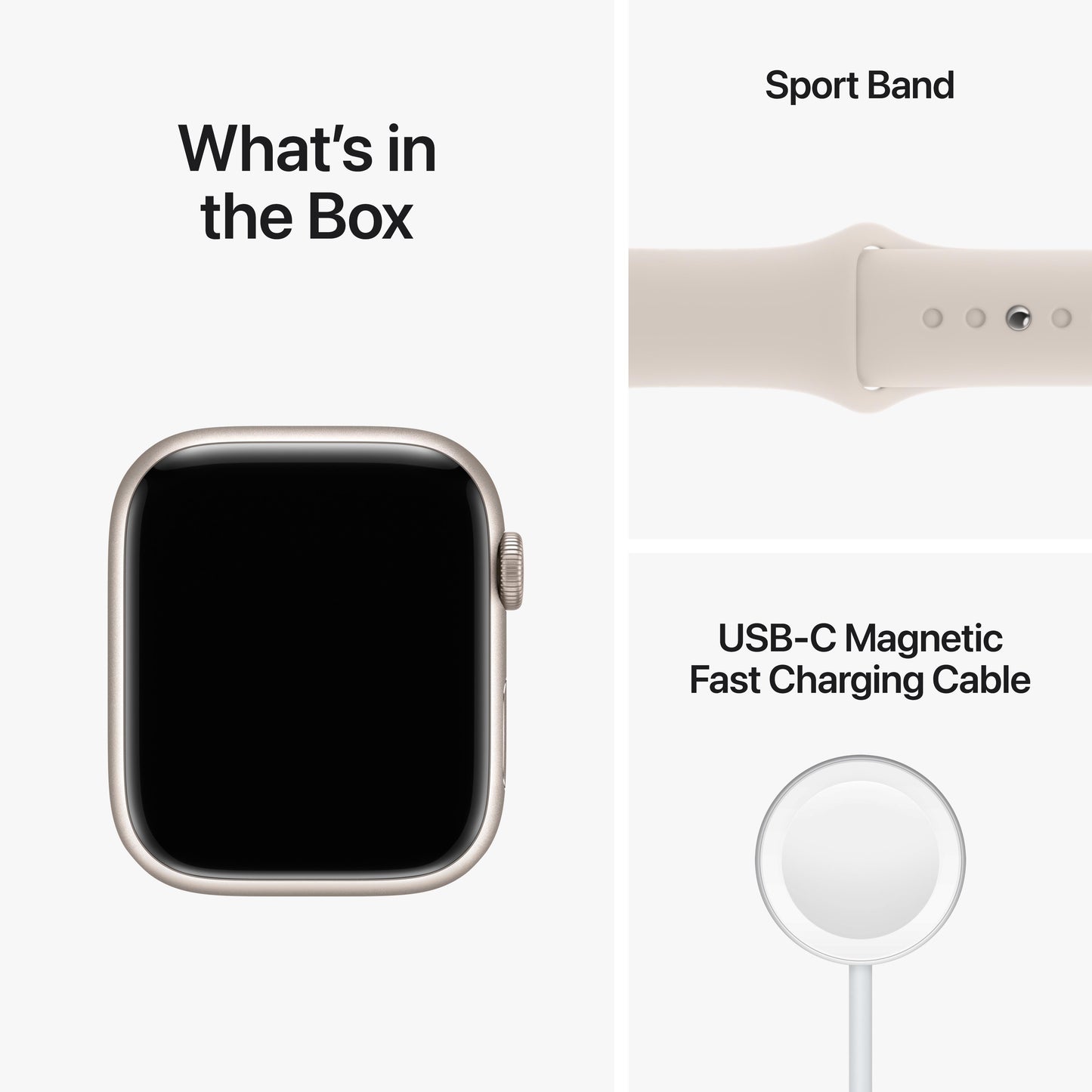 Apple Watch Series 8 GPS + Cellular 45mm Starlight Aluminium Case with Starlight Sport Band - Regular