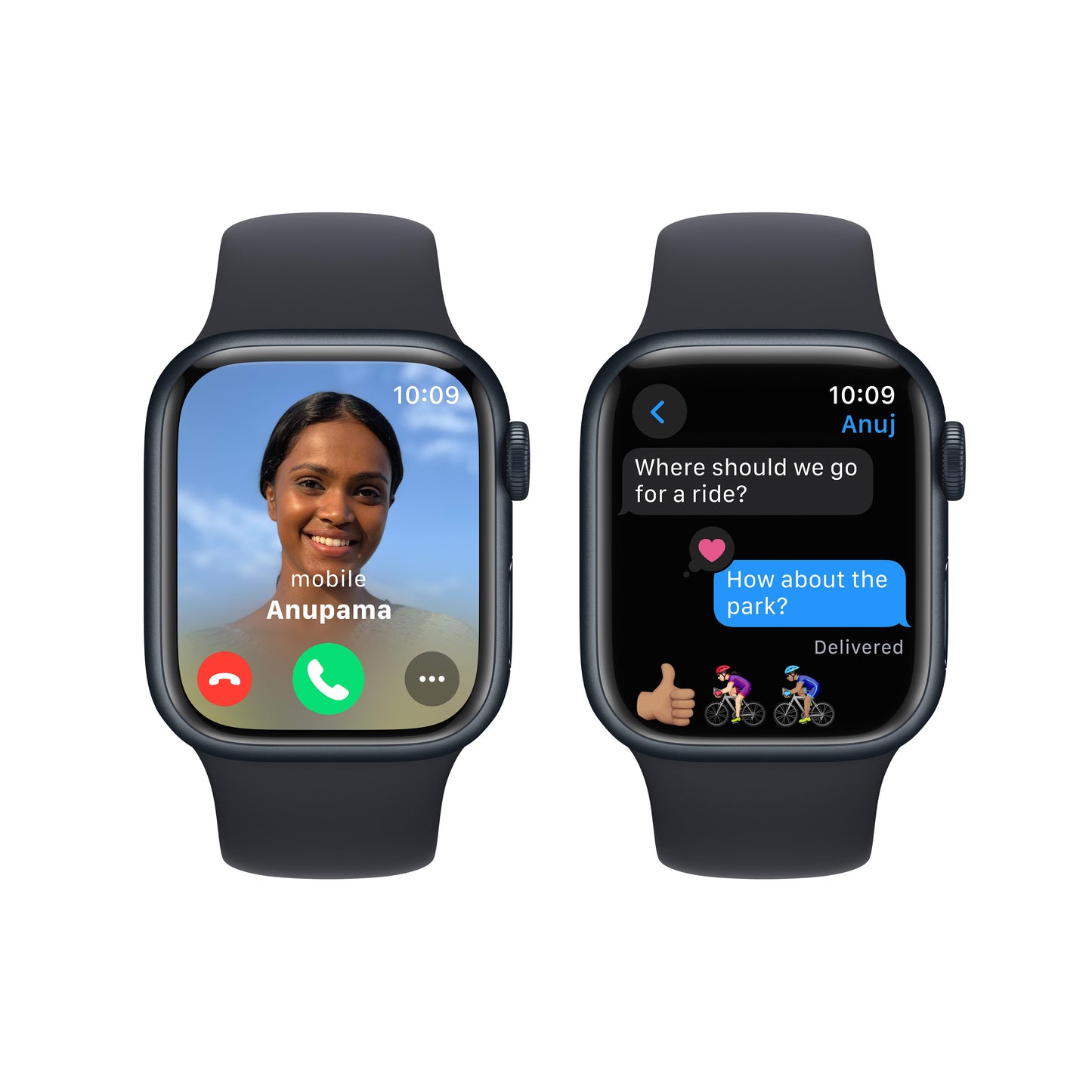 Apple Watch Series 9 GPS 41mm Midnight Aluminium Case with Midnight Sport Band - M/L