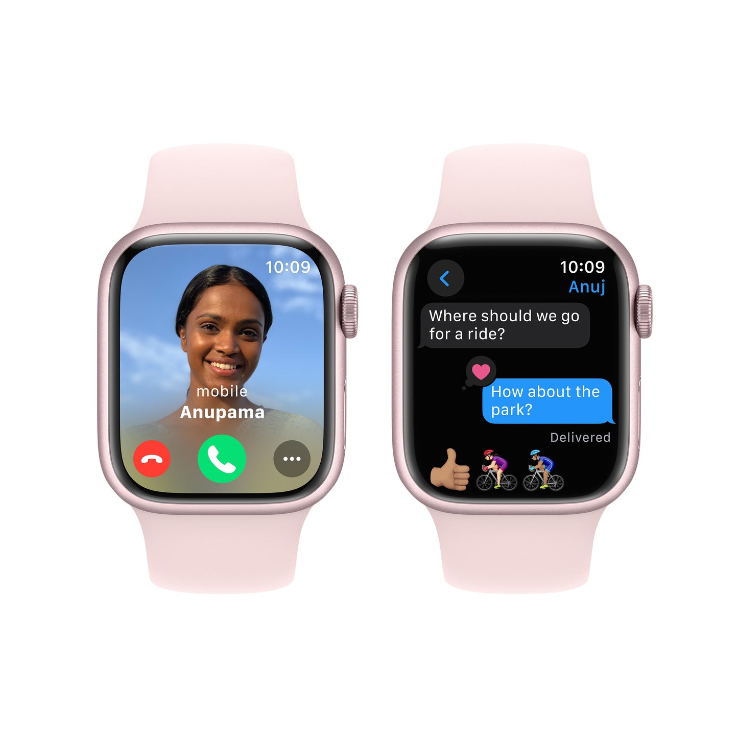 Apple Watch Series 9 GPS 41mm Pink Aluminium Case with Light Pink Sport Band - M/L