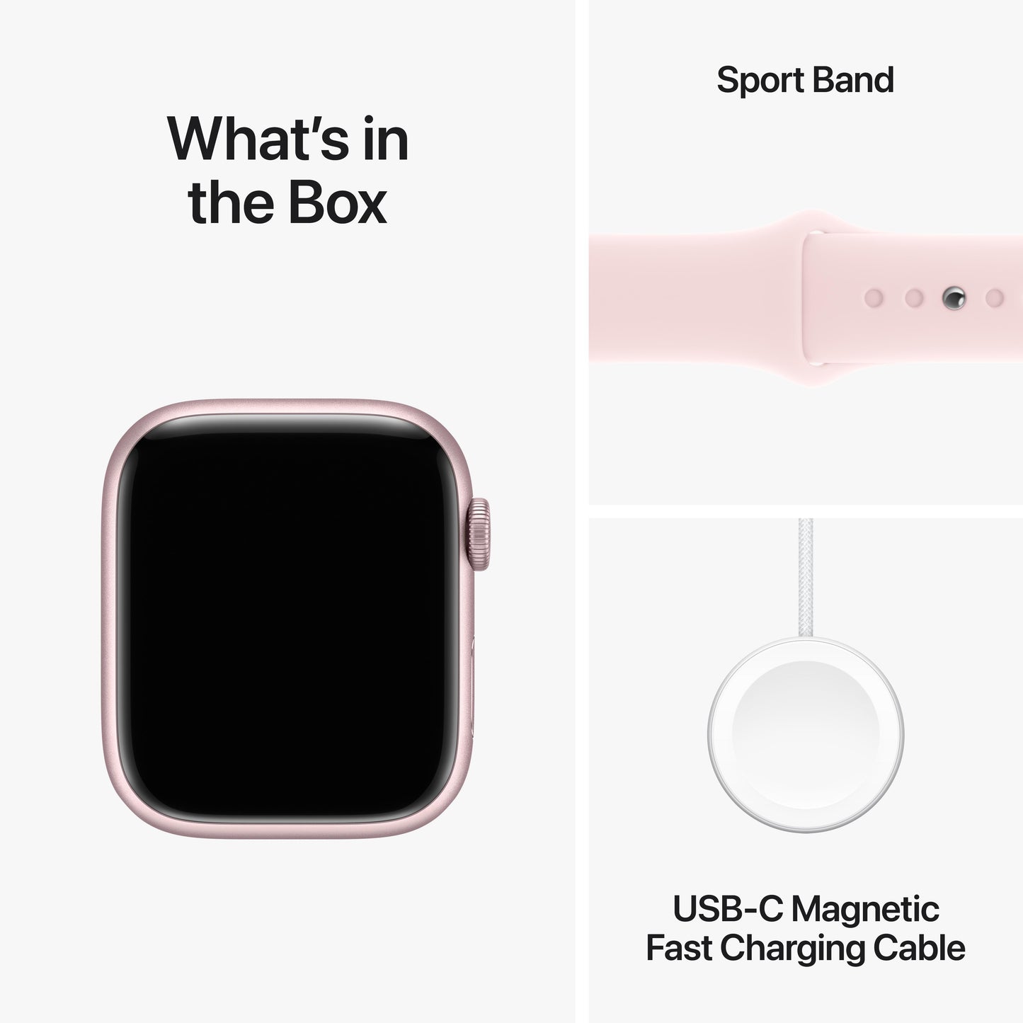 Apple Watch Series 9 GPS 45mm Pink Aluminium Case with Light Pink Sport Band - M/L