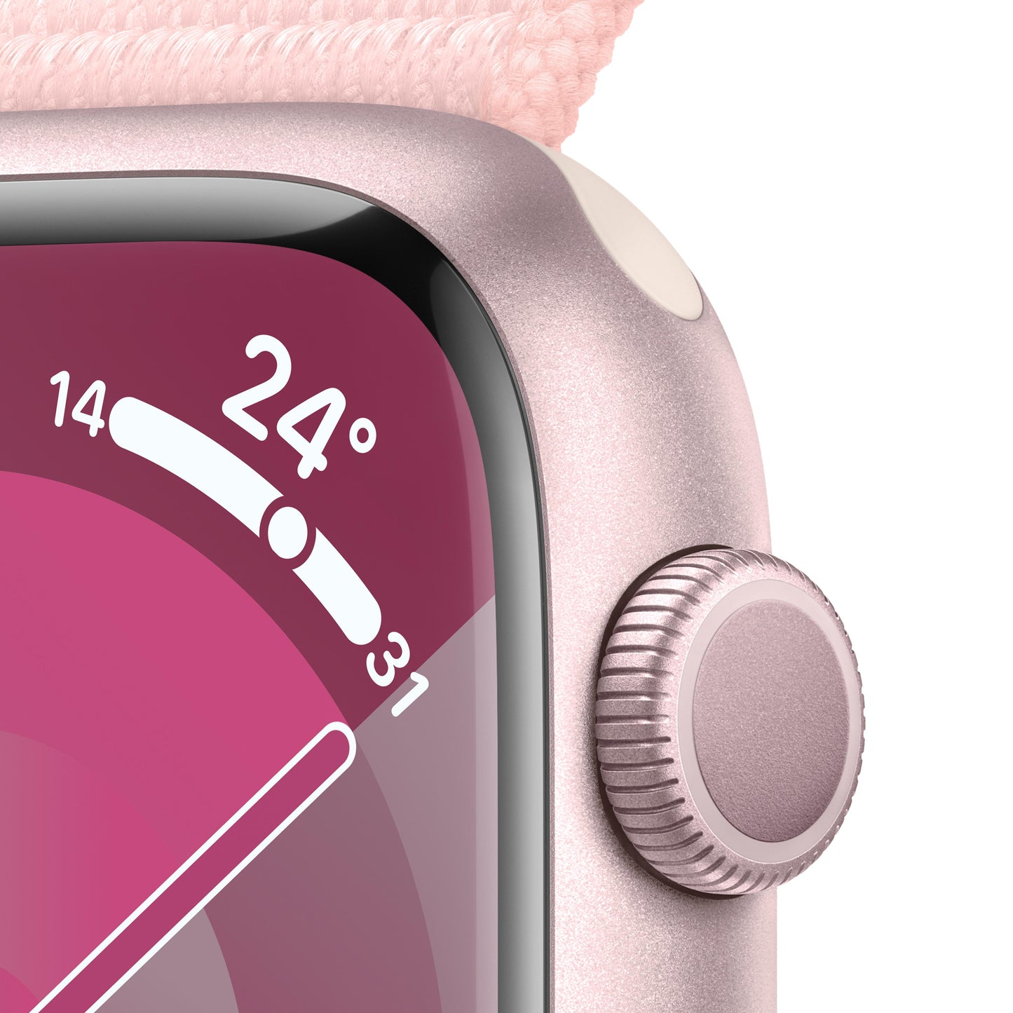 Apple Watch Series 9 GPS 45mm Pink Aluminium Case with Light Pink Sport Loop