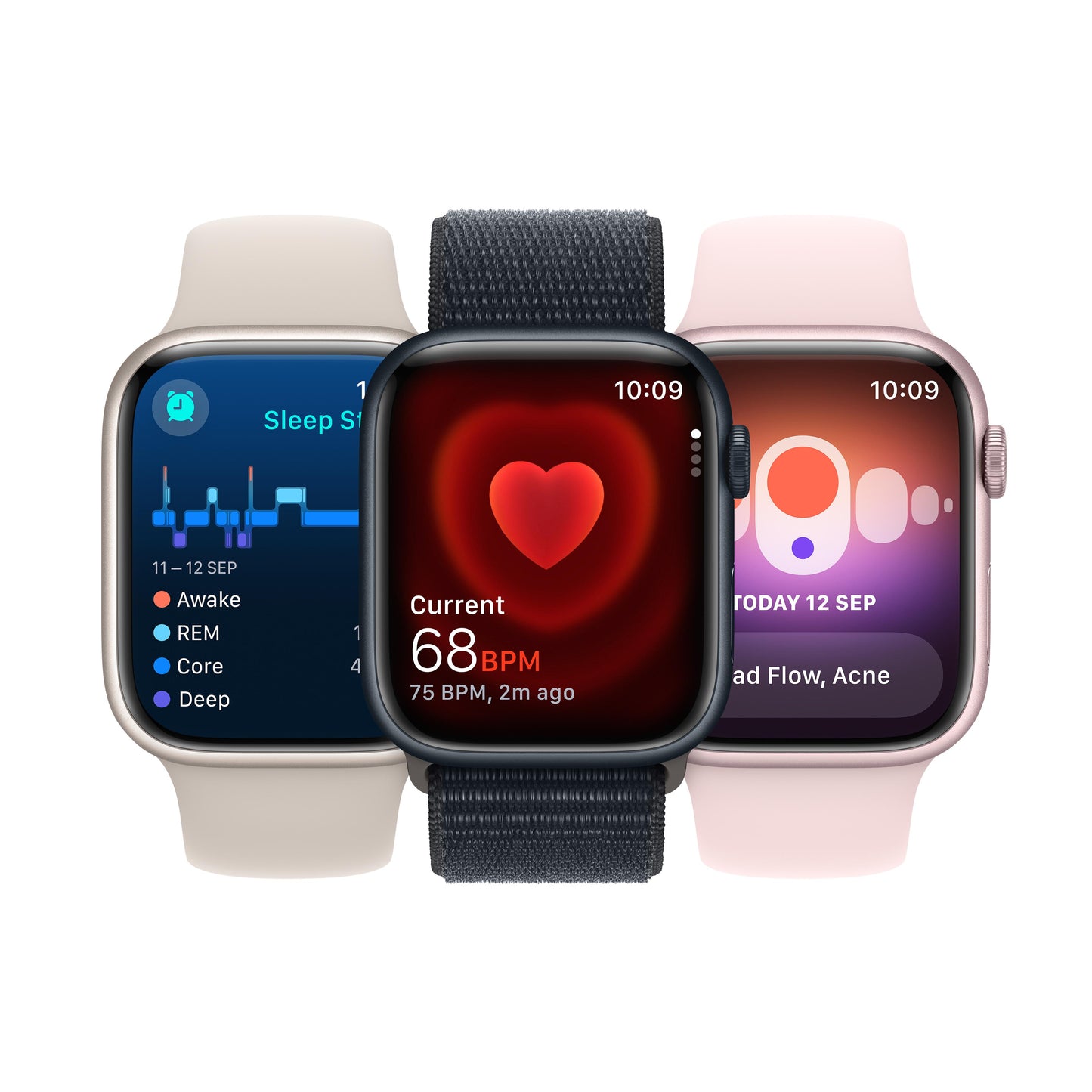 Apple Watch Series 9 GPS + Cellular 41mm Gold Stainless Steel Case with Clay Sport Band - M/L