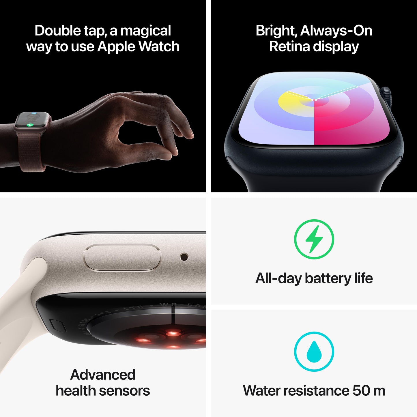 Apple Watch Series 9 GPS + Cellular 41mm Gold Stainless Steel Case with Clay Sport Band - M/L