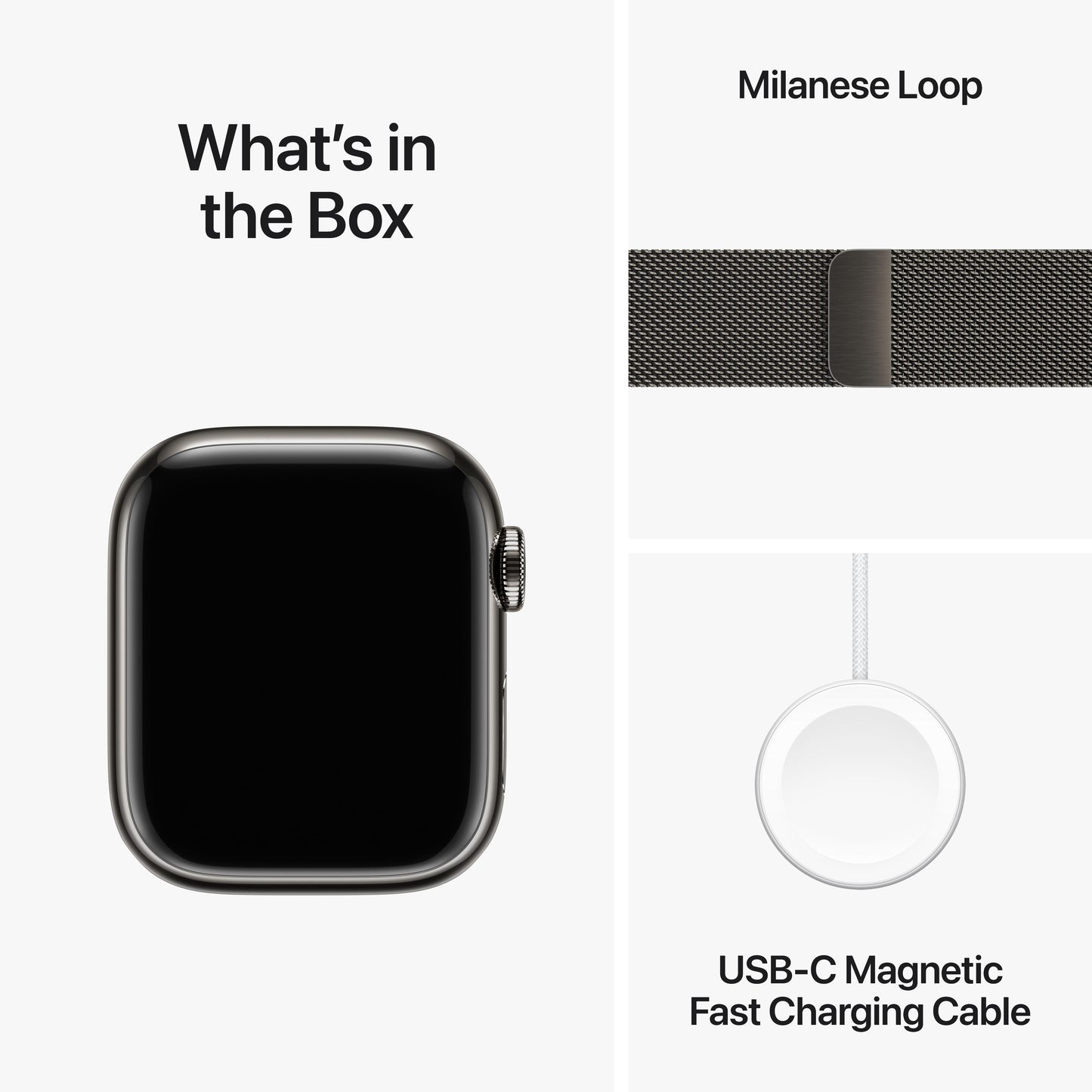 Apple Watch Series 9 GPS + Cellular 41mm Graphite Stainless Steel Case with Graphite Milanese Loop