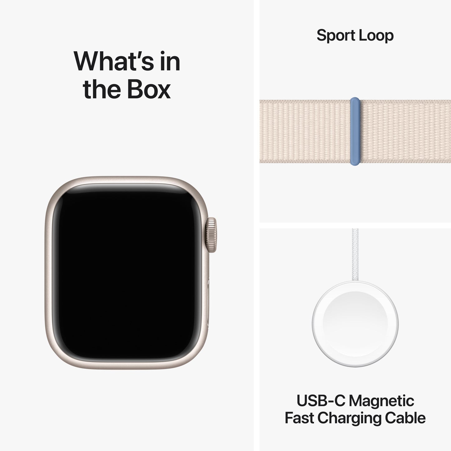 Apple Watch Series 9 GPS + Cellular 41mm Starlight Aluminium Case with Starlight Sport Loop