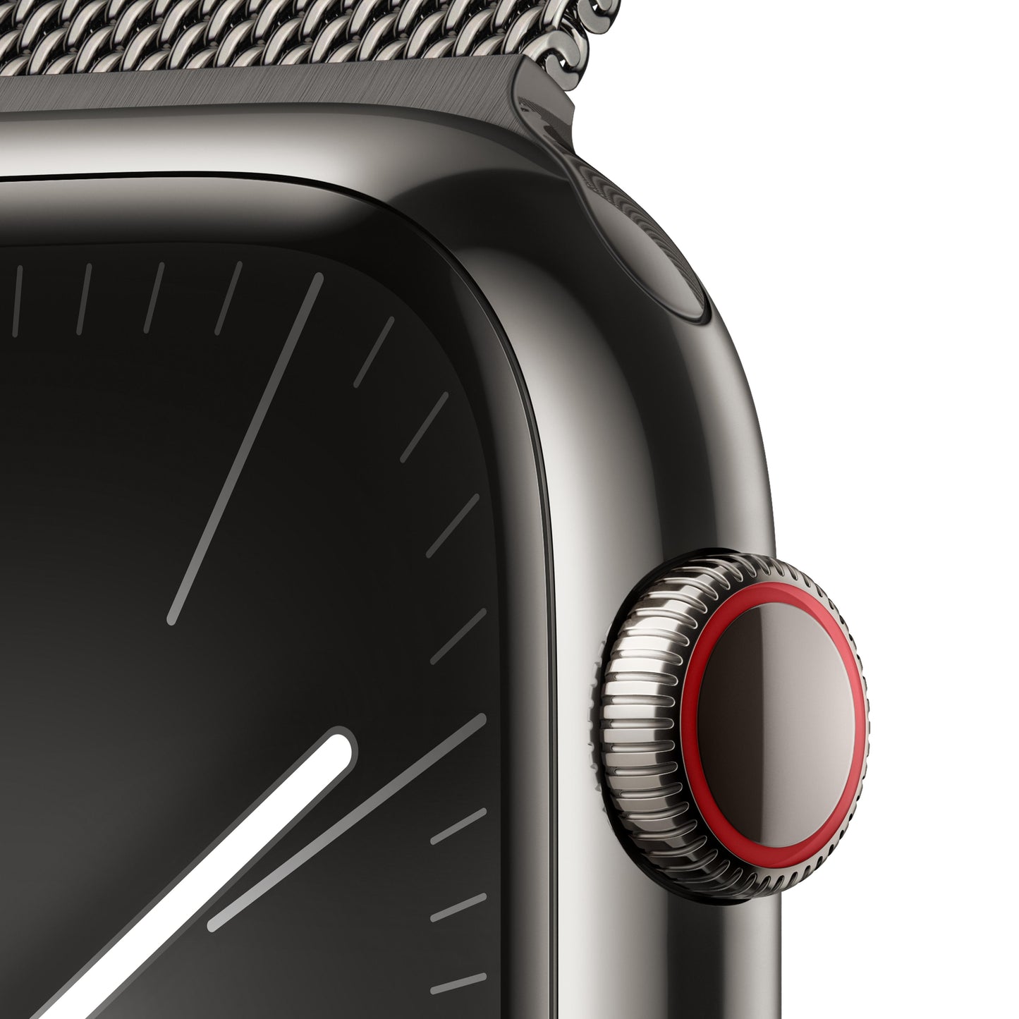 Apple Watch Series 9 GPS + Cellular 45mm Graphite Stainless Steel Case with Graphite Milanese Loop