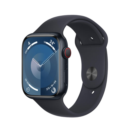 Apple Watch Series 9 GPS + Cellular 45mm Midnight Aluminium Case with Midnight Sport Band - S/M