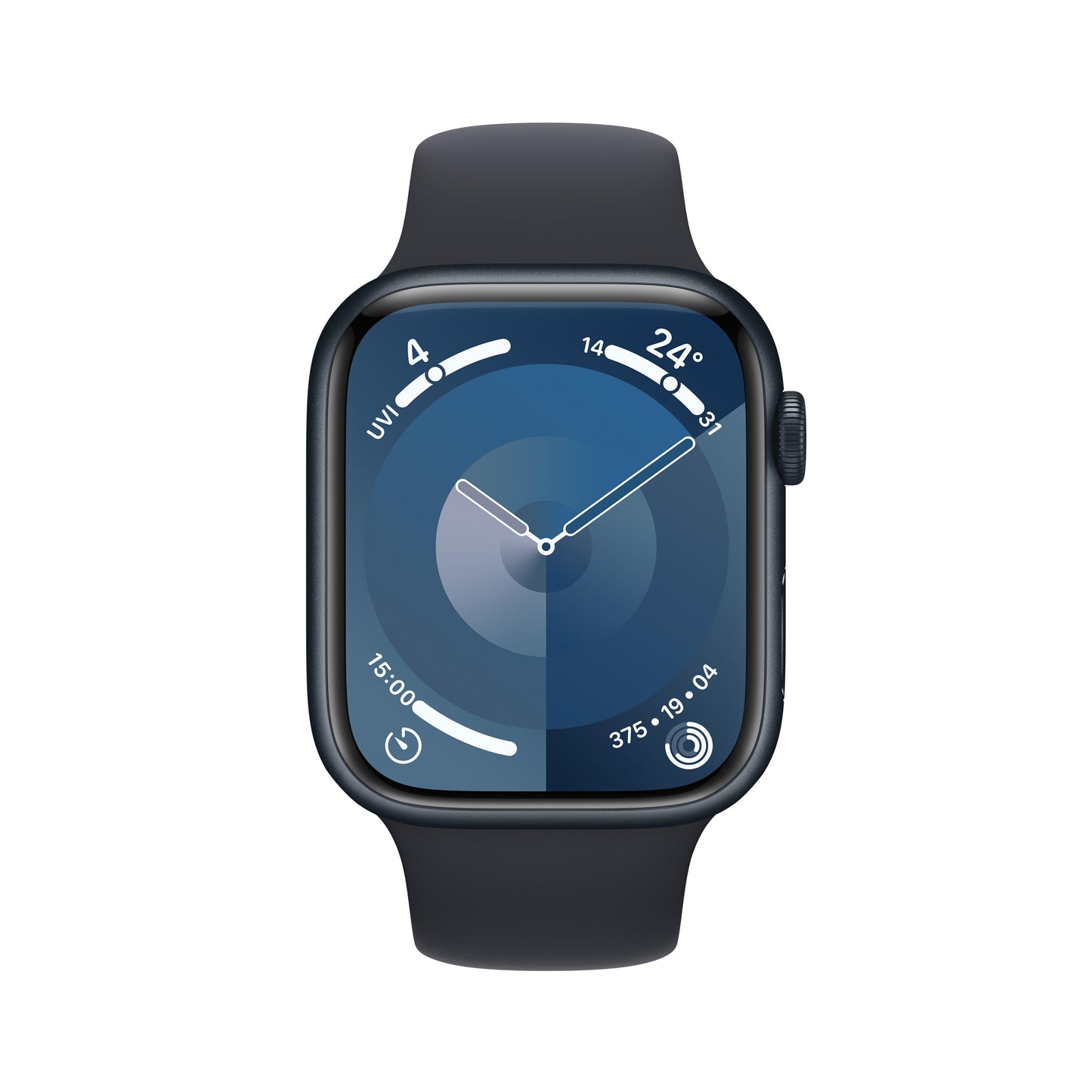 Apple Watch Series 9 GPS + Cellular 45mm Midnight Aluminium Case with Midnight Sport Band - M/L