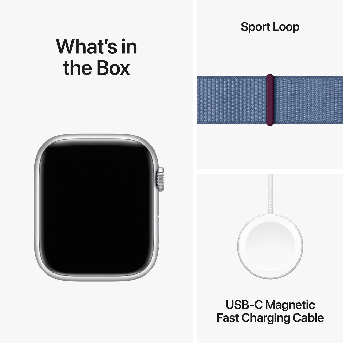 Apple Watch Series 9 GPS + Cellular 45mm Silver Aluminium Case with Winter Blue Sport Loop