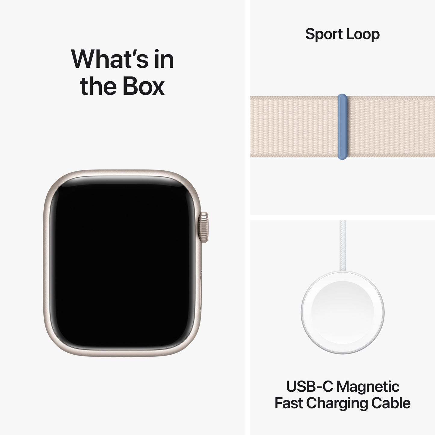 Apple Watch Series 9 GPS + Cellular 45mm Starlight Aluminium Case with Starlight Sport Loop