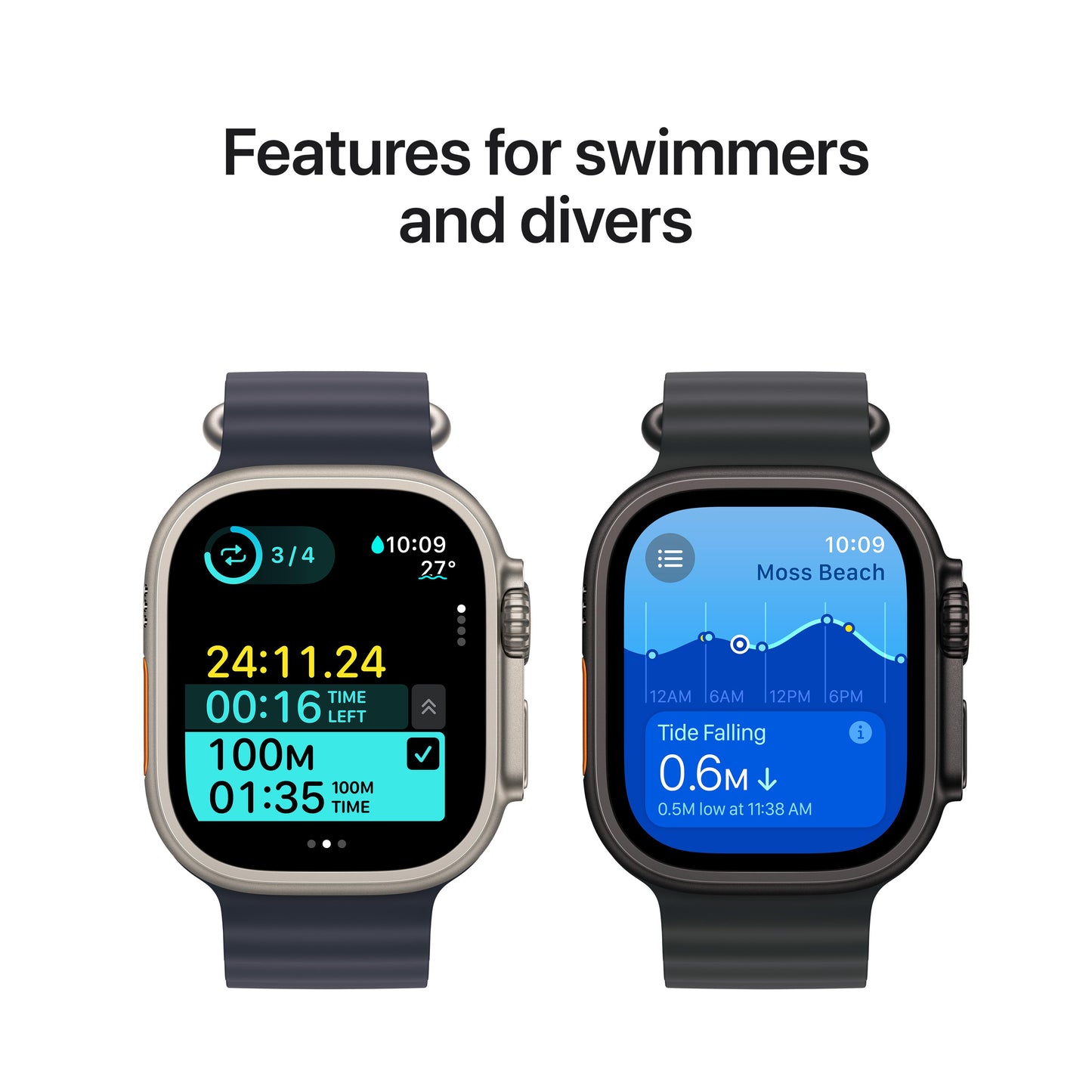 Apple Watch Ultra 2 GPS + Cellular 49mm Black Titanium Case with Dark Green Alpine Loop - L