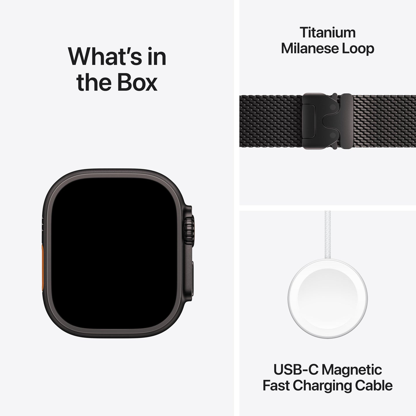Apple Watch Ultra 2 GPS + Cellular 49mm Black Titanium Case with Black Titanium Milanese Loop - Small