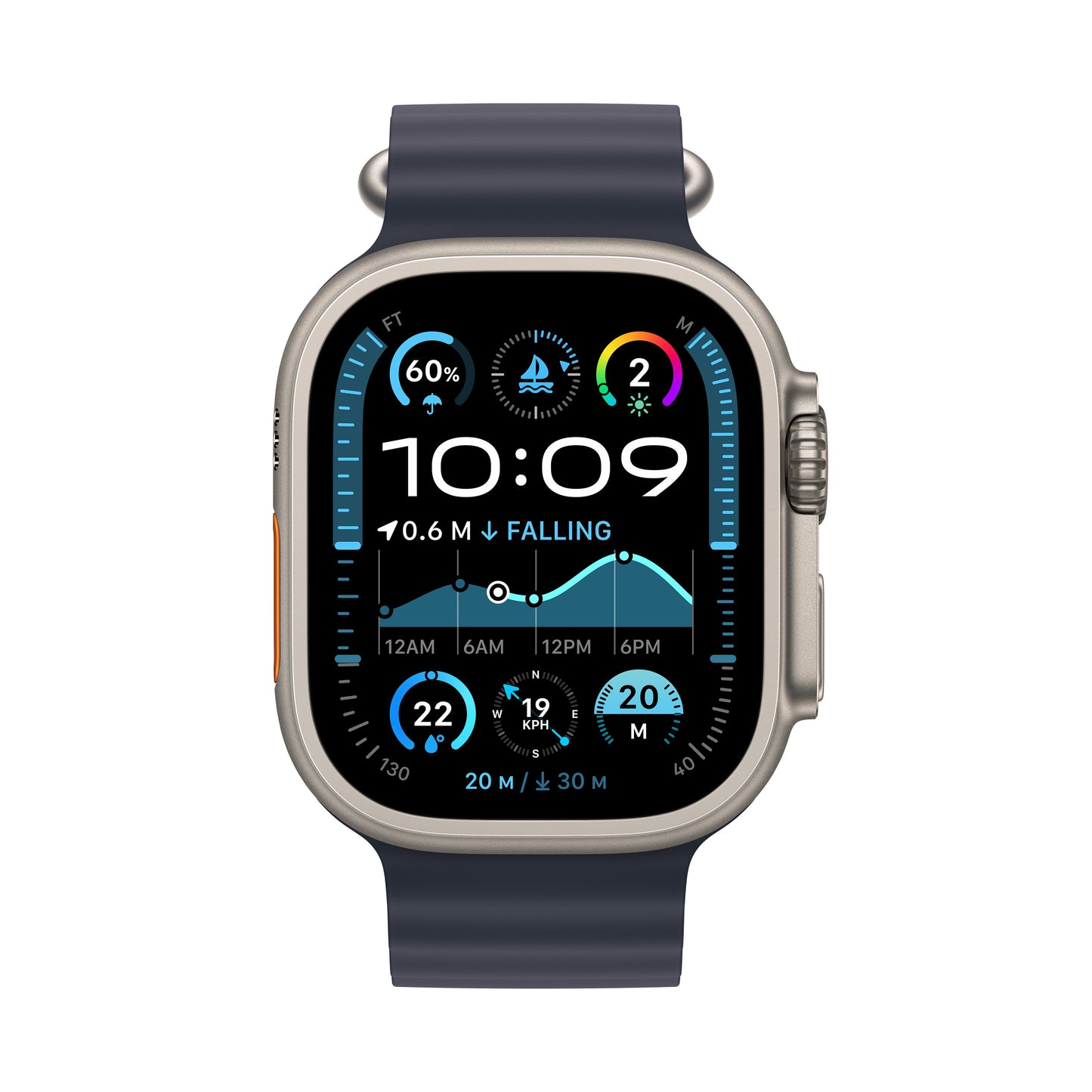 Apple Watch Ultra 2 GPS + Cellular 49mm Black Titanium Case with Black Ocean Band