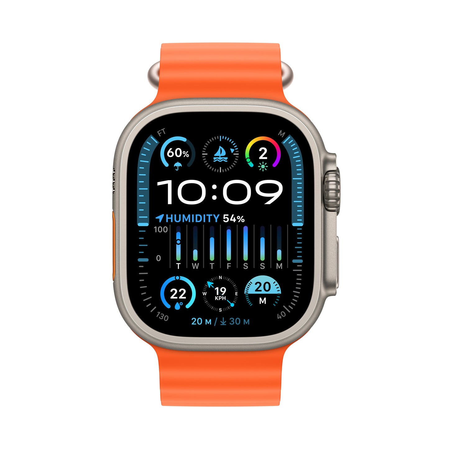 Apple Watch Ultra 2 GPS + Cellular 49mm Titanium Case with Orange Ocean Band