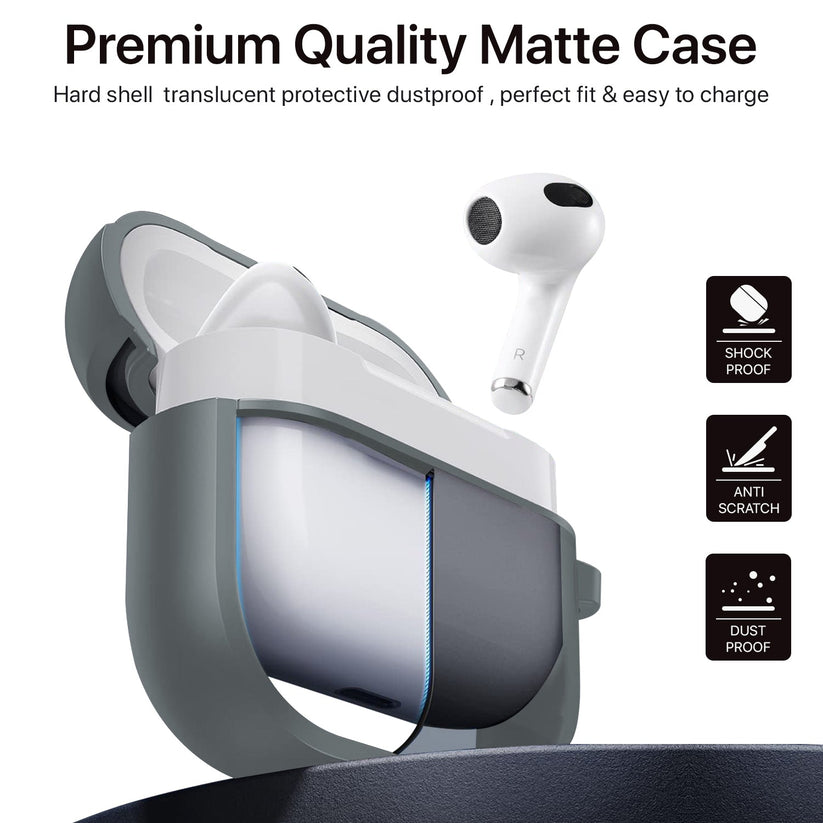 Gripp Bolt Matte Case Keyring Hook For Airpods Grey