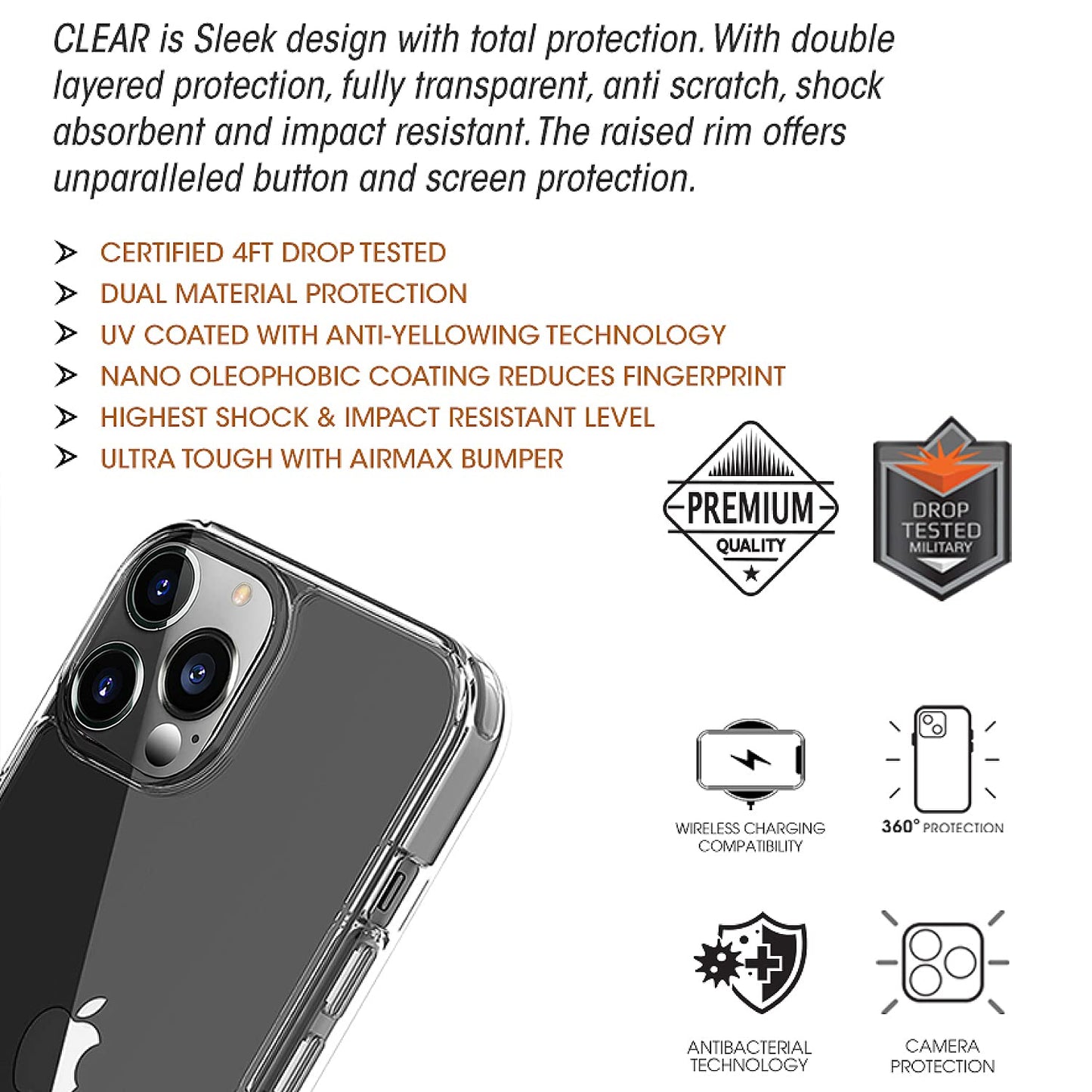 Gripp Clear Case For Apple Iphone 13 Pro (6.1") - Transparent