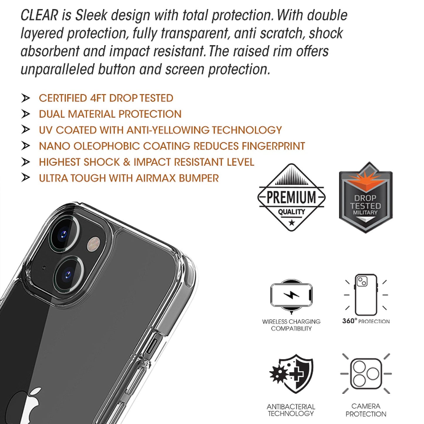 Gripp Clear Case For Apple Iphone 14 (6.1") - Transparent