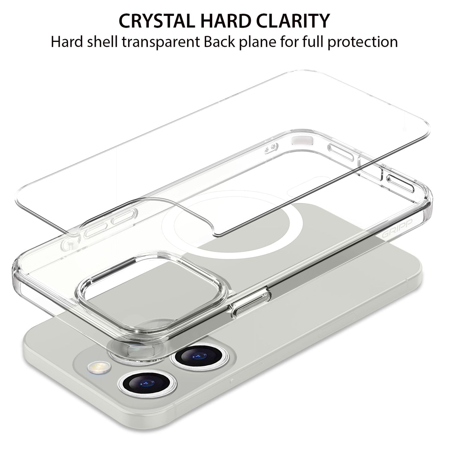 Gripp Clear Magsafe Case For Apple Iphone 14 Pro Max (6.7") With White Ring - Clear