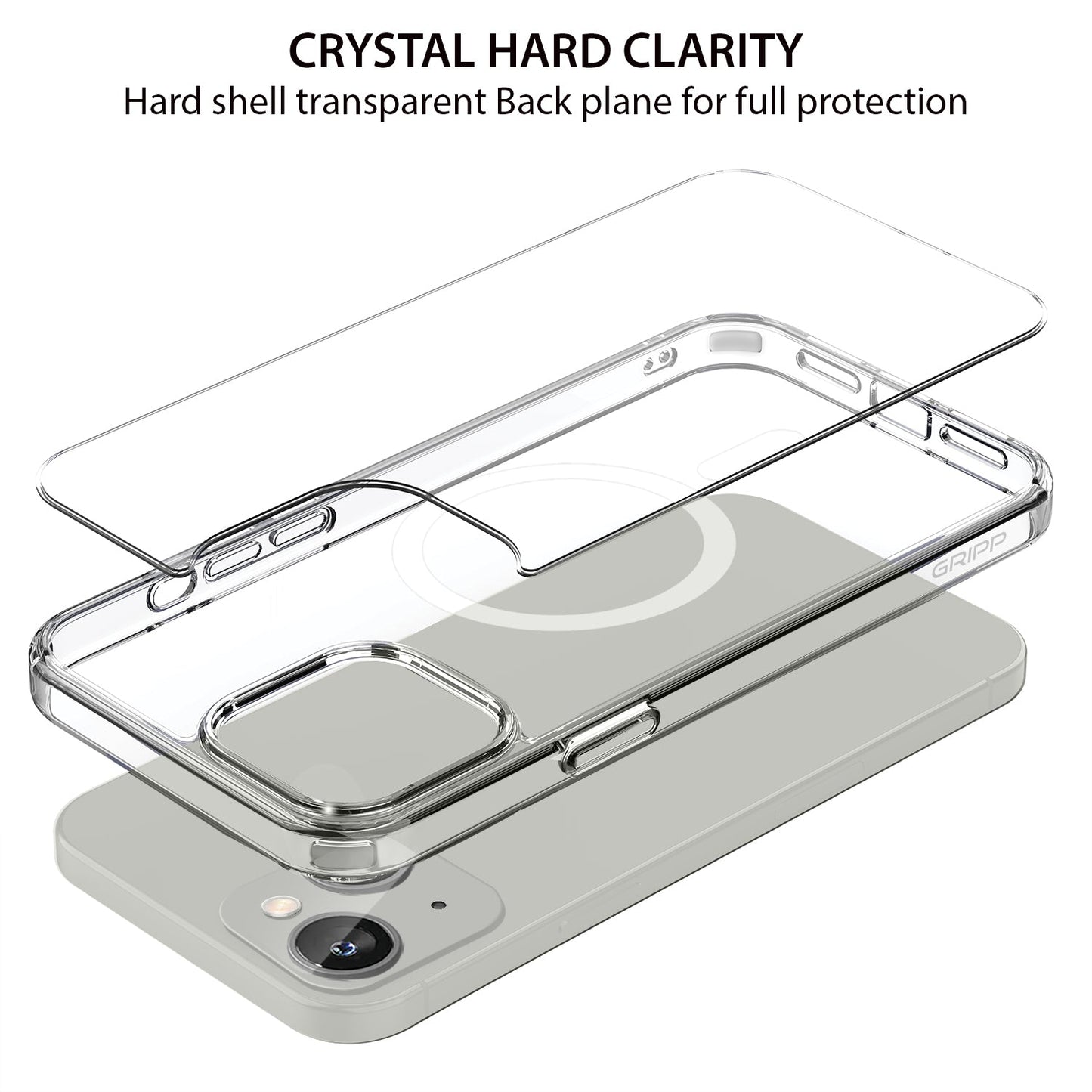 Gripp Clear Magsafe Case For Apple Iphone 14 Plus (6.7") With White Ring - Clear