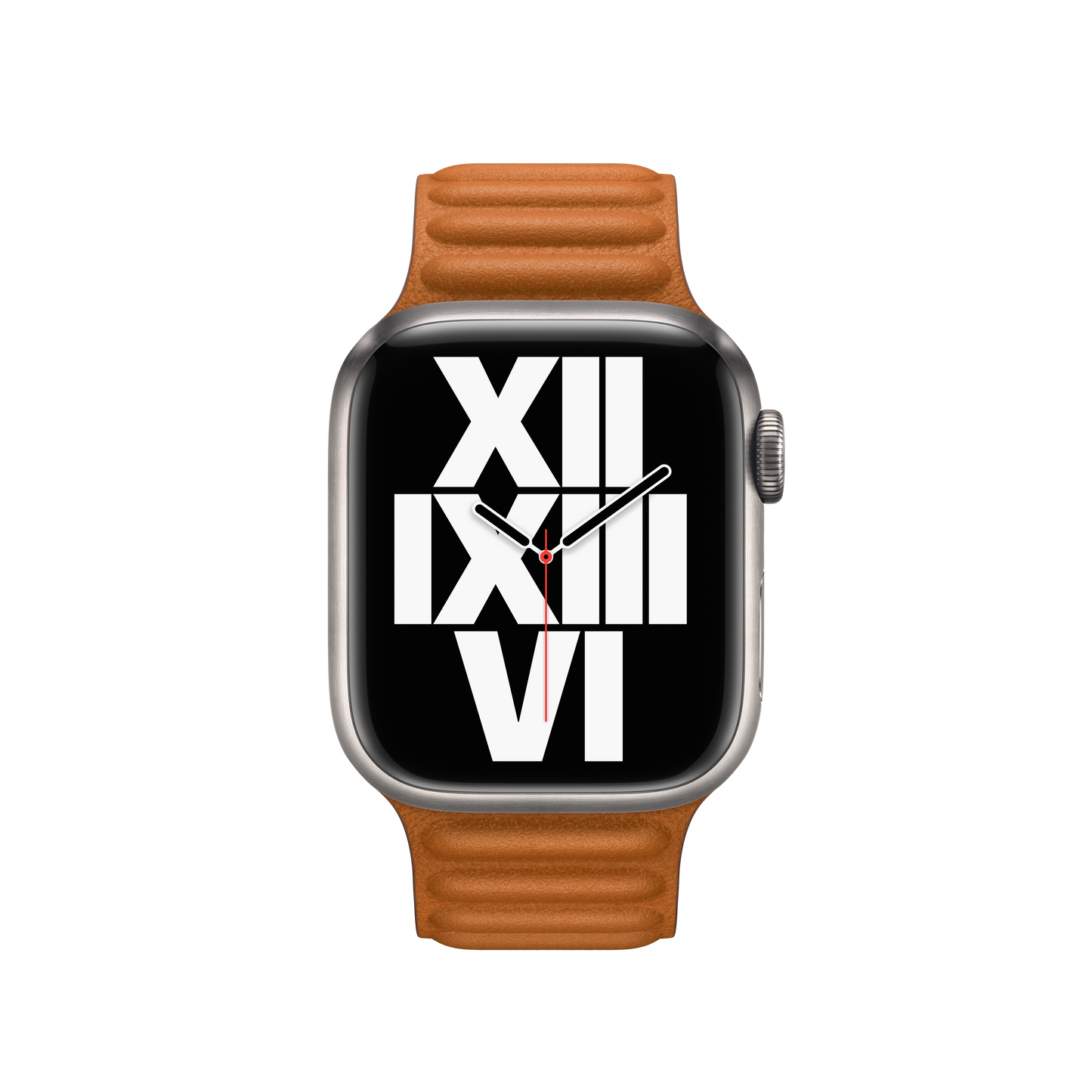 41mm Golden Brown Leather Link - S/M