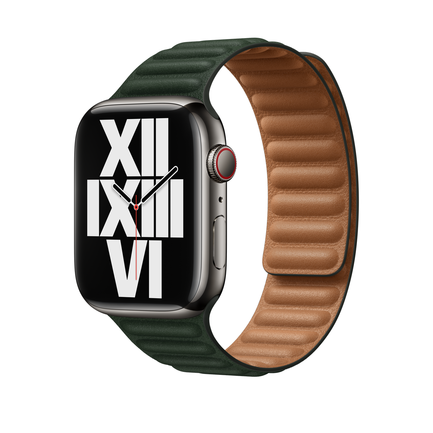 45mm Sequoia Green Leather Link - M/L