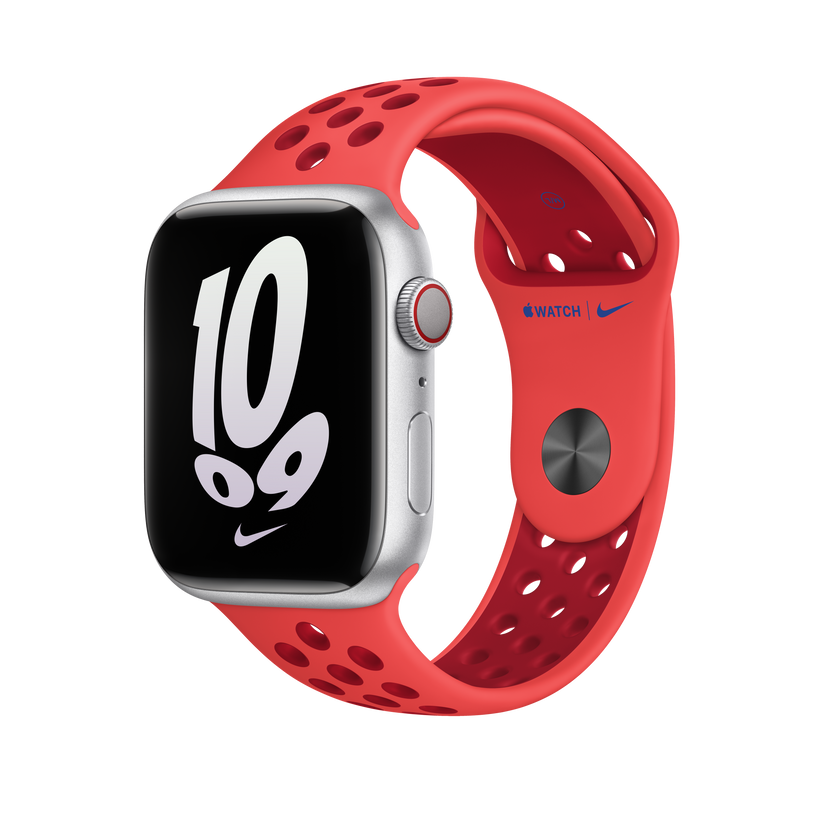 45mm Bright Crimson/Gym Red Nike Sport Band