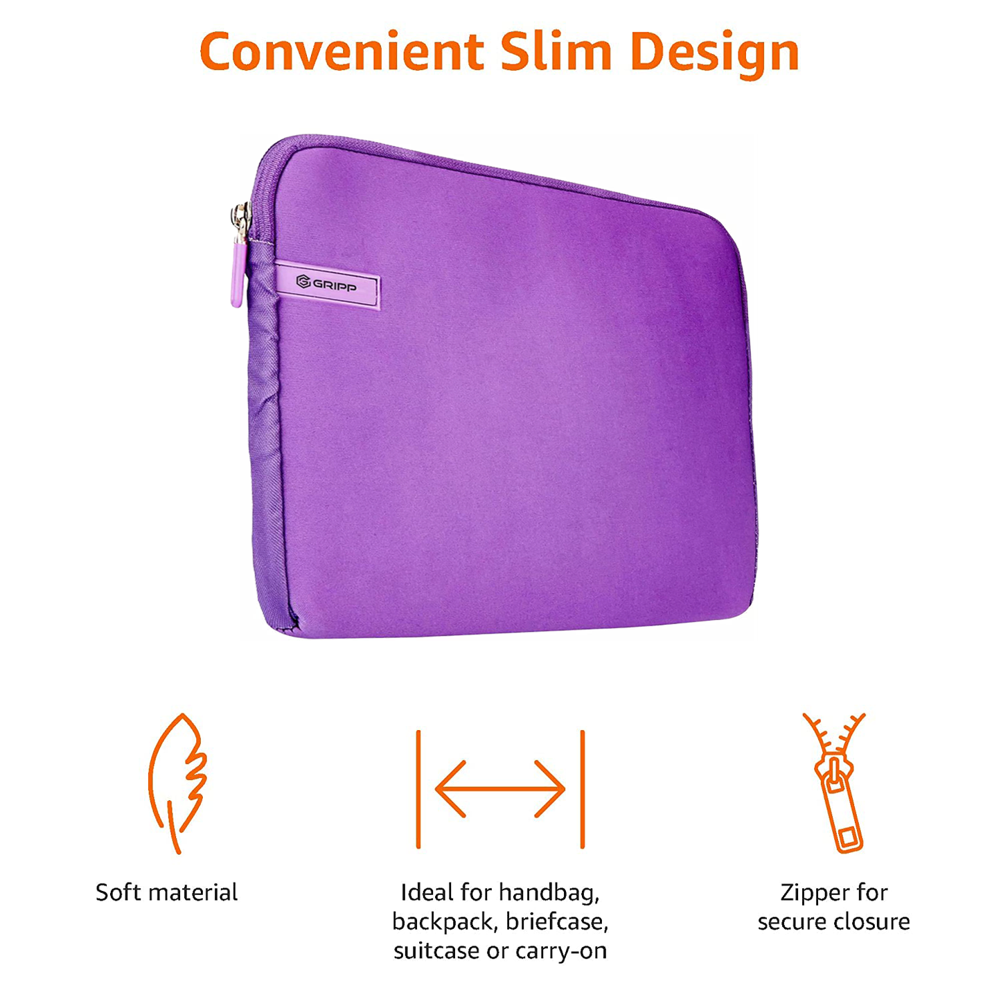 Gripp Aero Sleeve For Laptop 14" - Purple