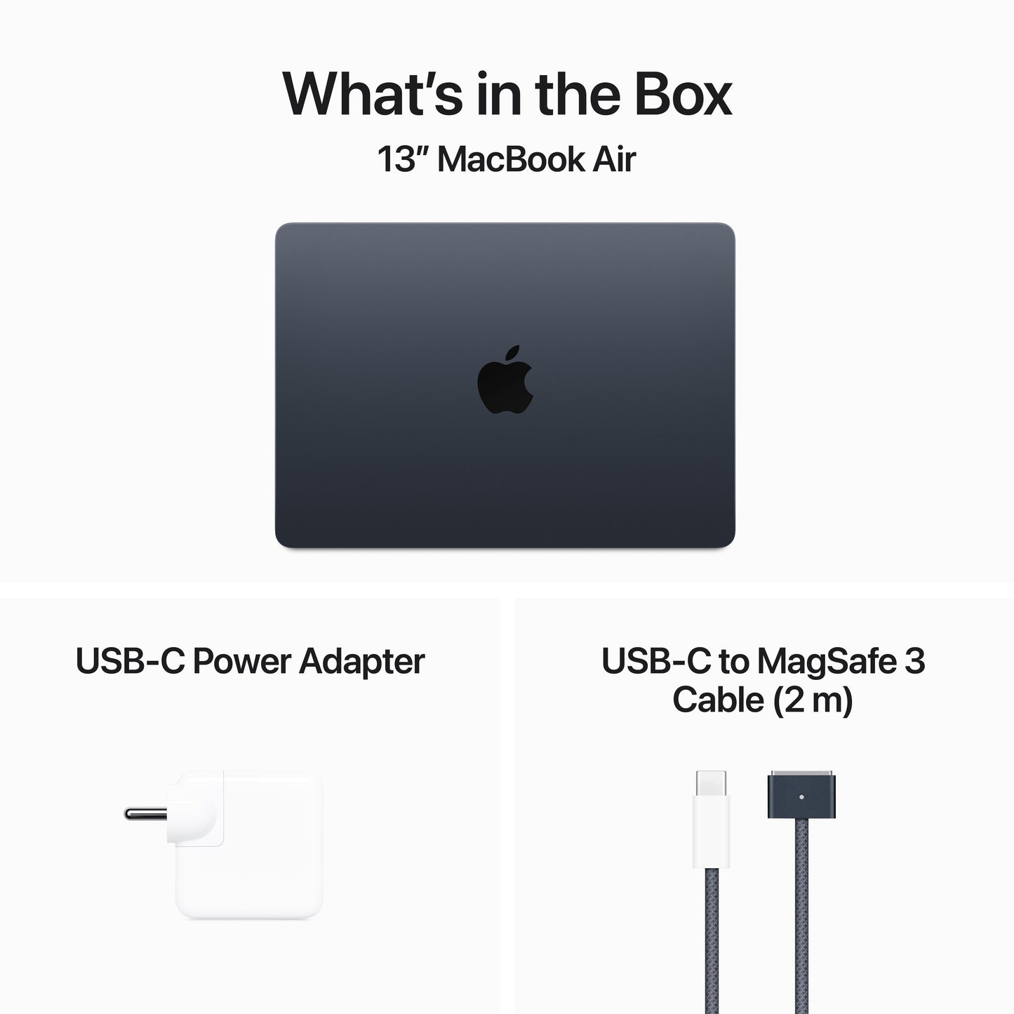 13-inch MacBook Air: Apple M3 chip with 8‑core CPU and 8‑core GPU, 256GB SSD - Midnight