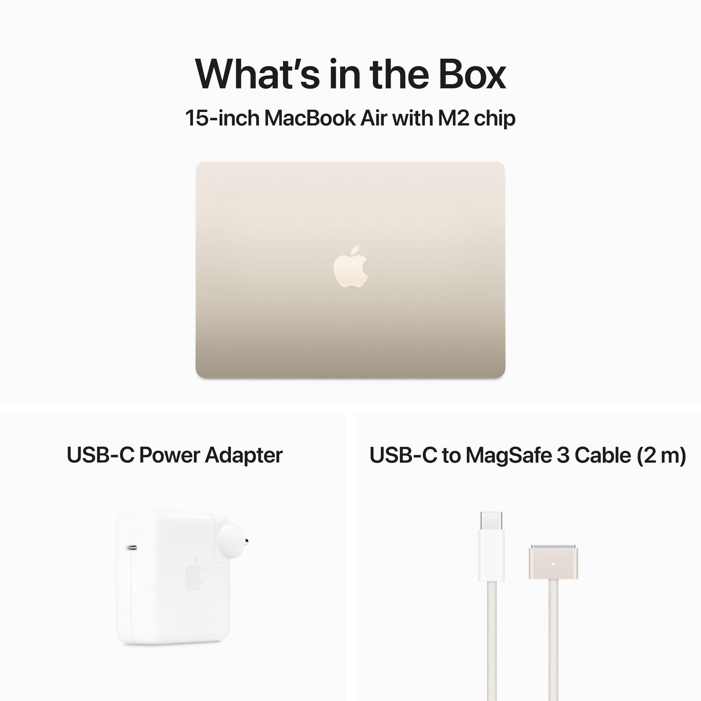 15-inch MacBook Air: Apple M2 chip with 8‑core CPU and 10‑core GPU, 256GB SSD - Starlight
