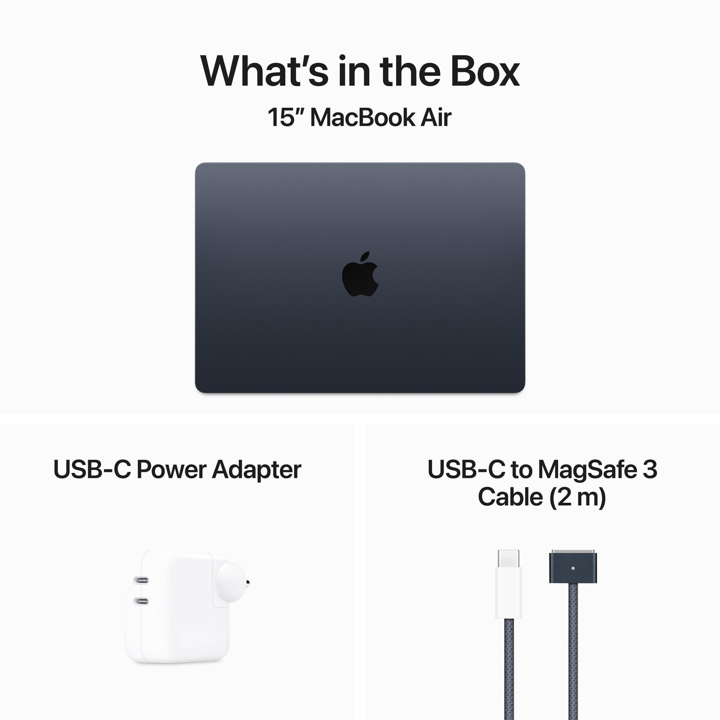 15-inch MacBook Air: Apple M3 chip with 8‑core CPU and 10‑core GPU, 512GB SSD - Midnight