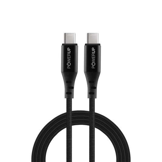 Powerup 1.5m Usb-c To Usb-c Charging & Sync Cable 60w - Black