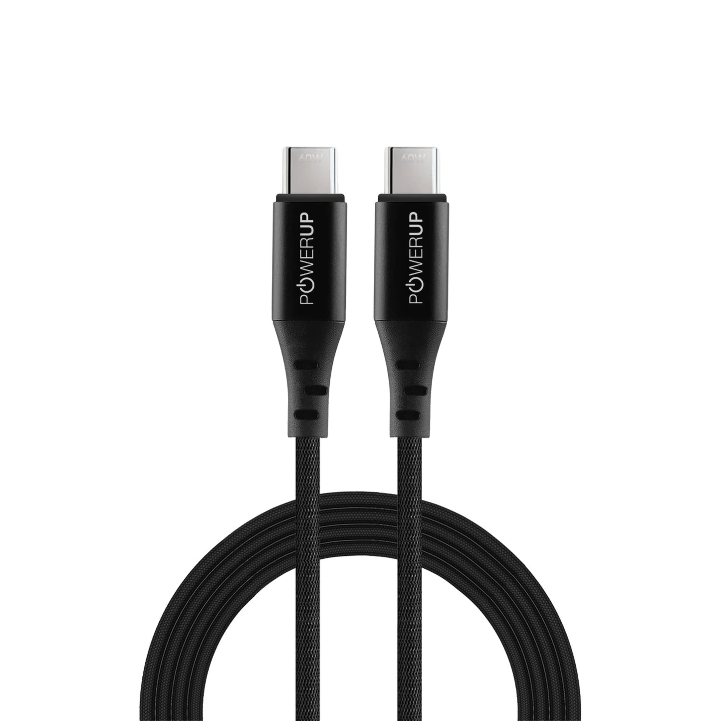 Powerup 1.5m Usb-c To Usb-c Charging & Sync Cable 60w - Black
