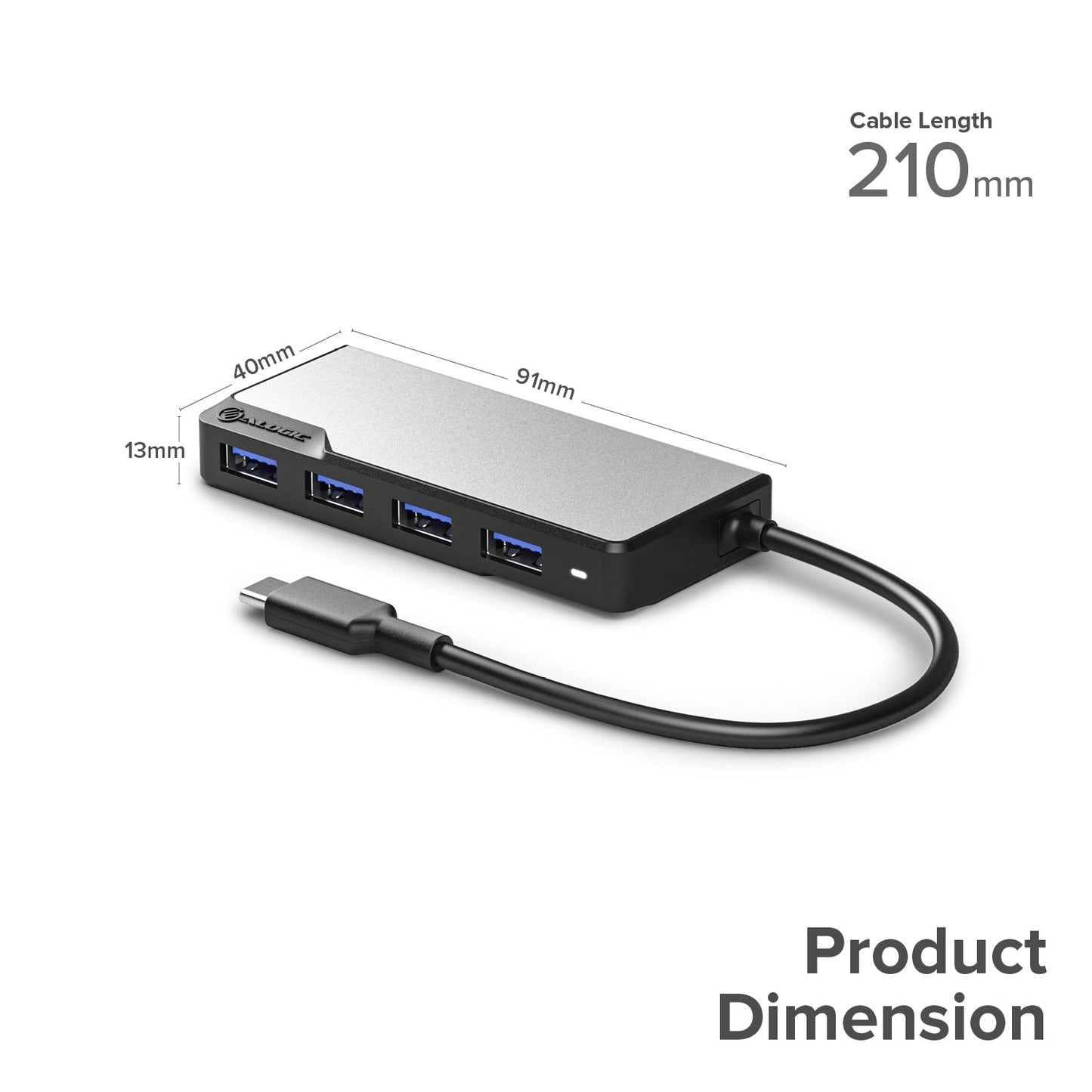 Alogic Usb-c Fusion Swift Hub, 4-in-1 Type C Adapter, Usb A 3.0 Data Rate Of 5gbps, Compatible With Macbook Pro/air And Ipad Pro/air