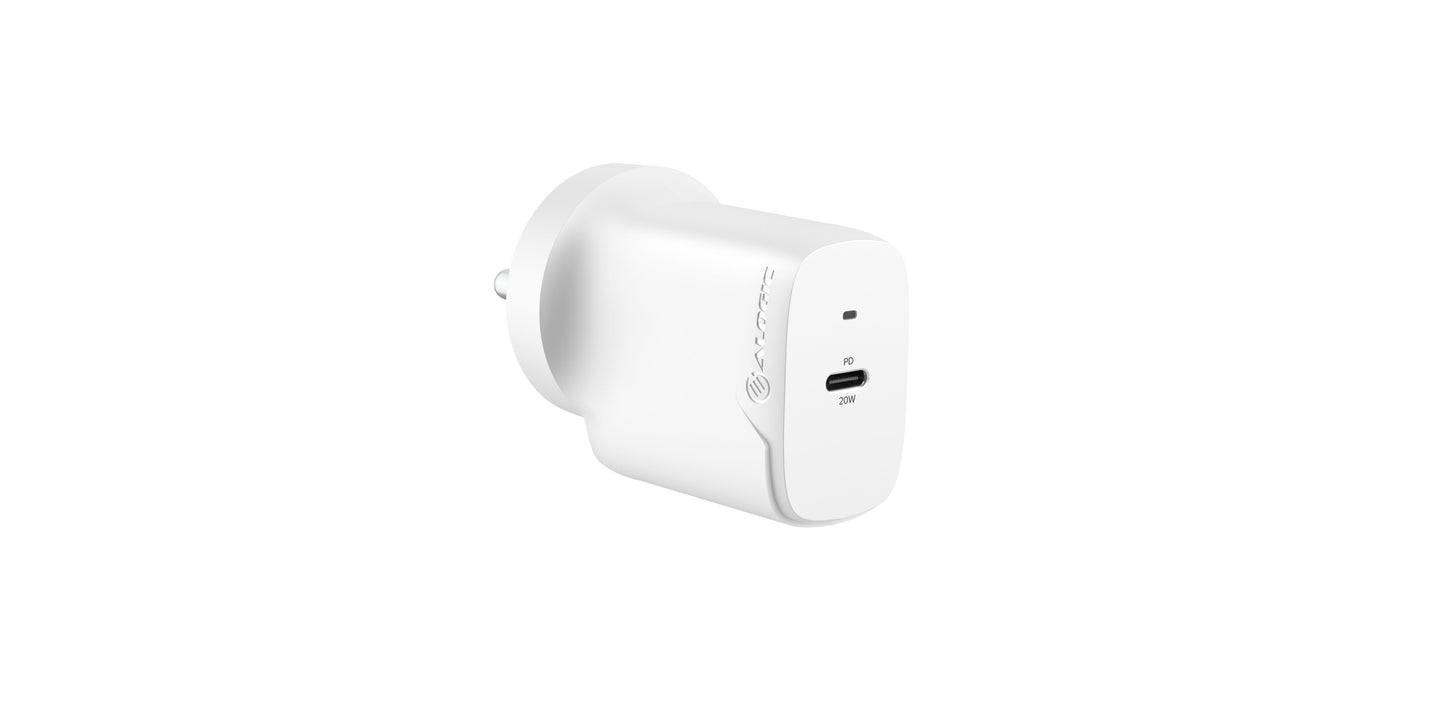 Alogic 20w Compact Usb-c Wall Charger With Rapid Charge Technology, Pd Power Delivery 3.0 Charger For Mobile, Tablet And More