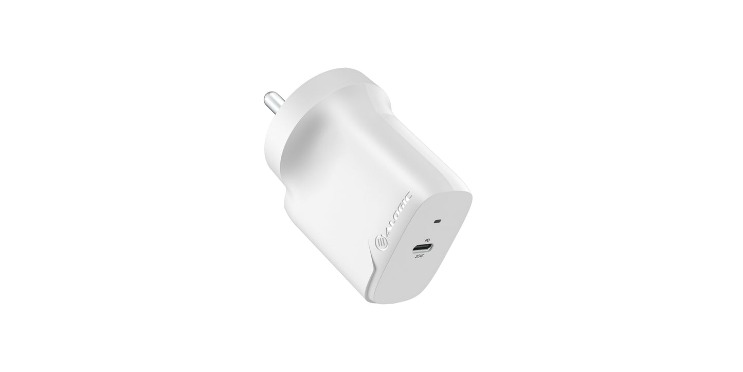 Alogic 20w Compact Usb-c Wall Charger With Rapid Charge Technology, Pd Power Delivery 3.0 Charger For Mobile, Tablet And More