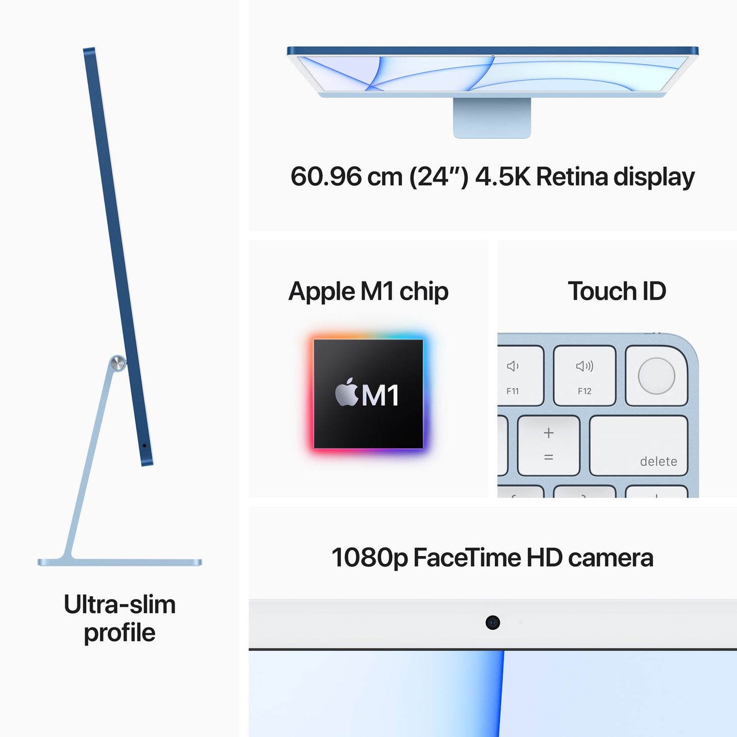 Apple iMac 24  with Retina 4.5K display: Apple M1 chip with 8-core CPU and 7-core GPU, 256GB - Green