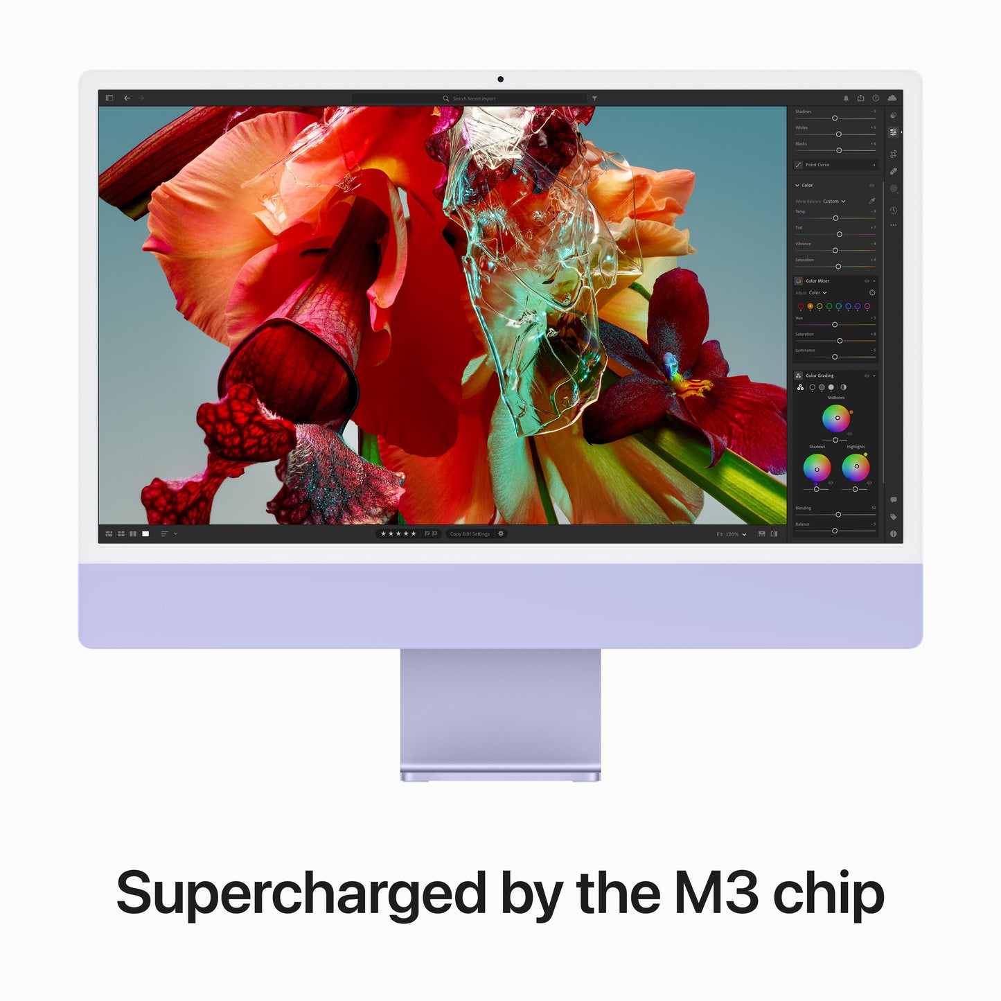 24-inch iMac with Retina 4.5K display: Apple M3 chip with 8‑core CPU and 10‑core GPU, 256GB SSD - Purple