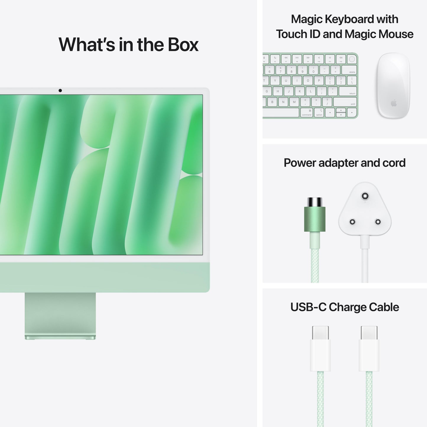 24-inch iMac with Retina 4.5K display: Apple M4 chip with 10-core CPU and 10-core GPU, 512GB SSD - Green