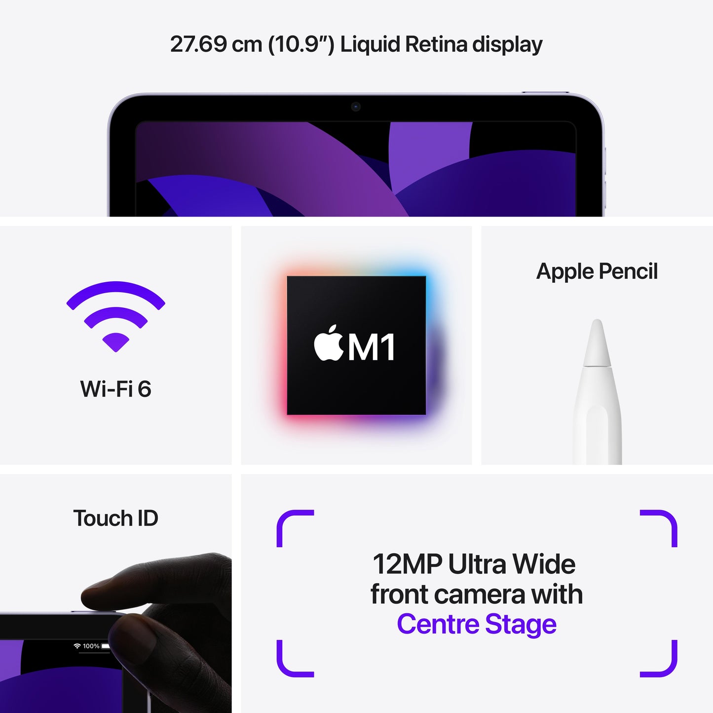 2022 iPad Air Wi-Fi 256GB - Purple (5th generation)
