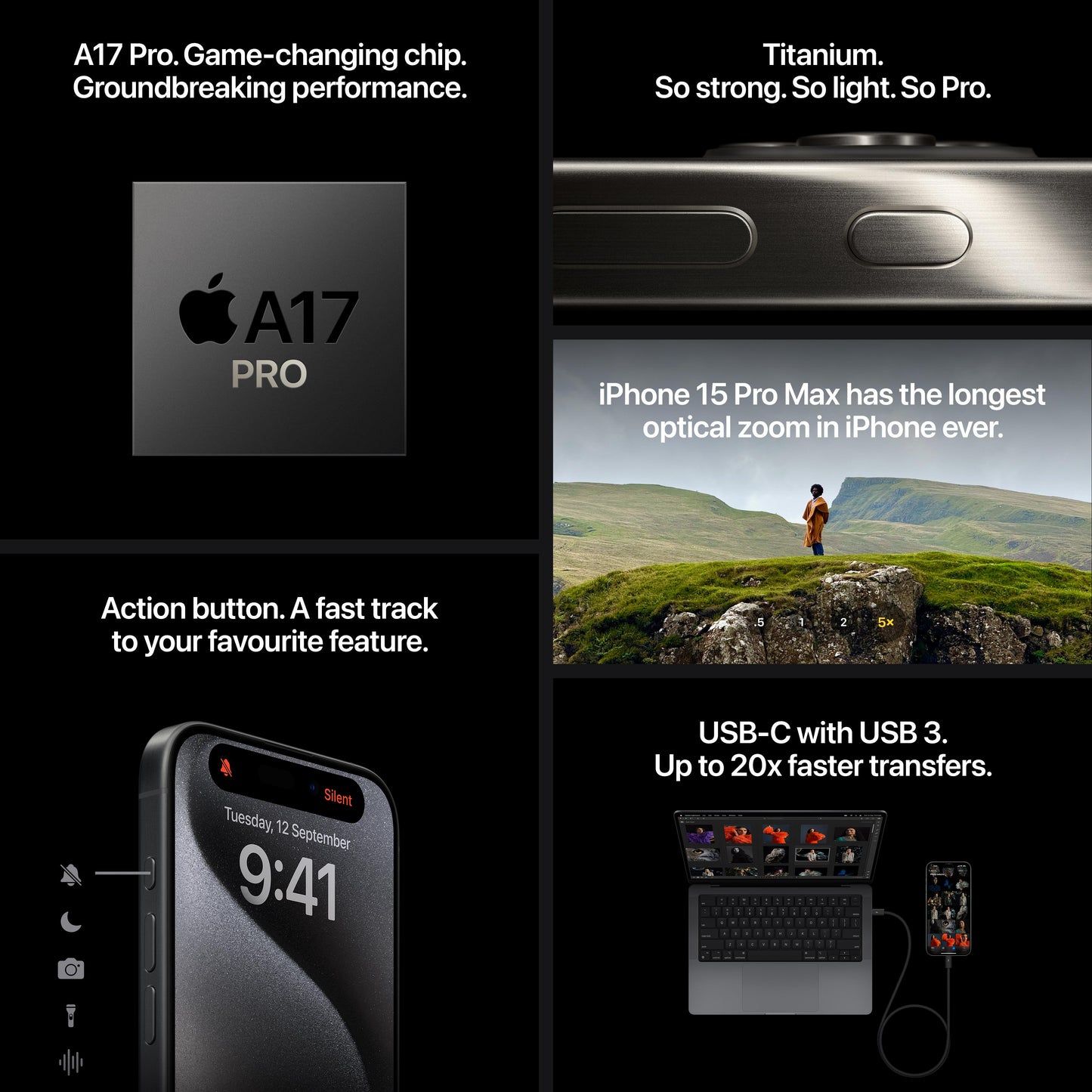 iPhone 15 Pro 128GB Black Titanium