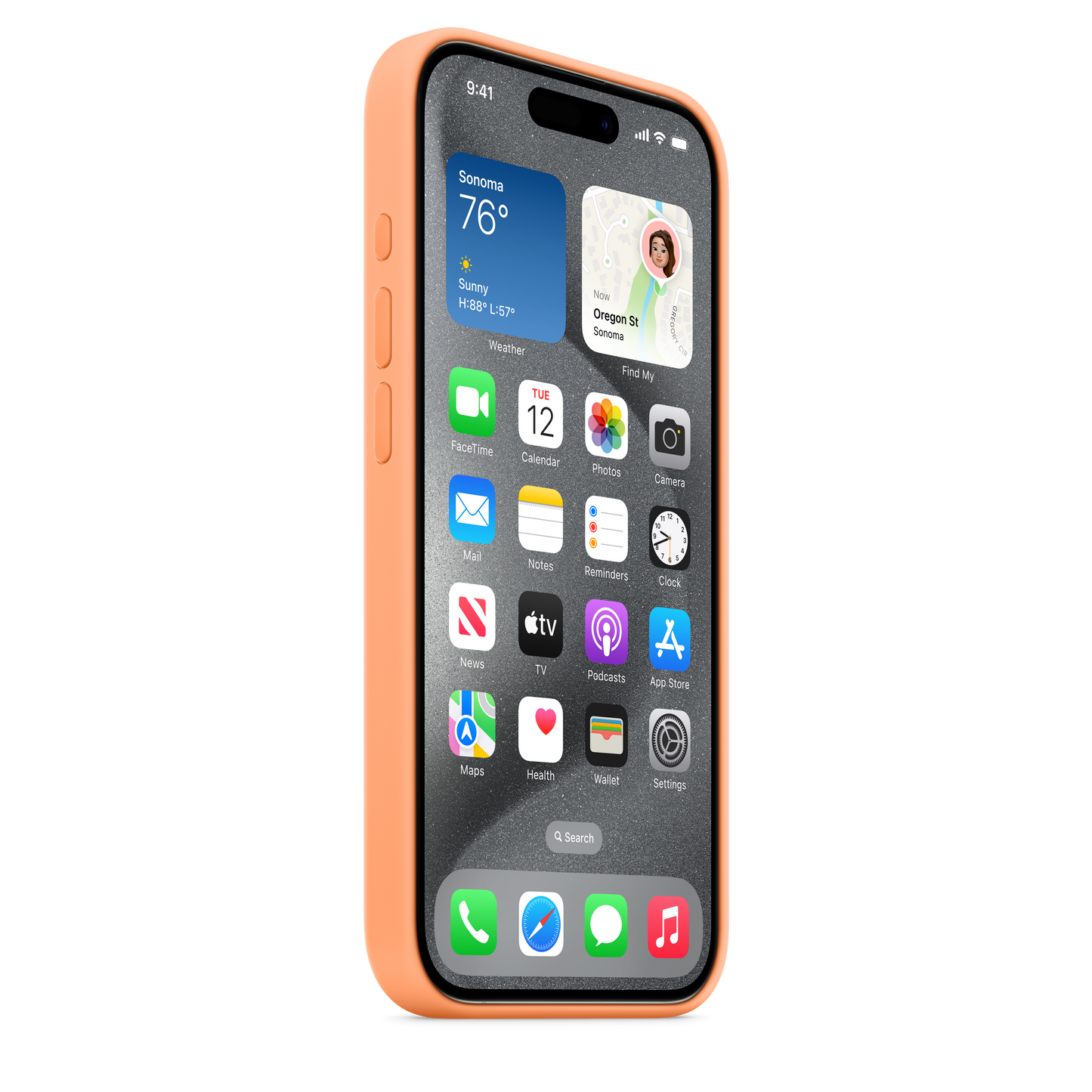 iPhone 15 Pro Silicone Case with MagSafe - Orange Sorbet